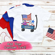 Patriotic Blue Wagon Customized with Name Tee
