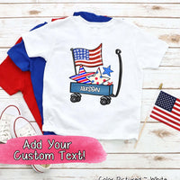 Patriotic Blue Wagon Customized with Name Tee