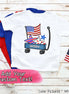 Patriotic Blue Wagon Customized with Name Tee