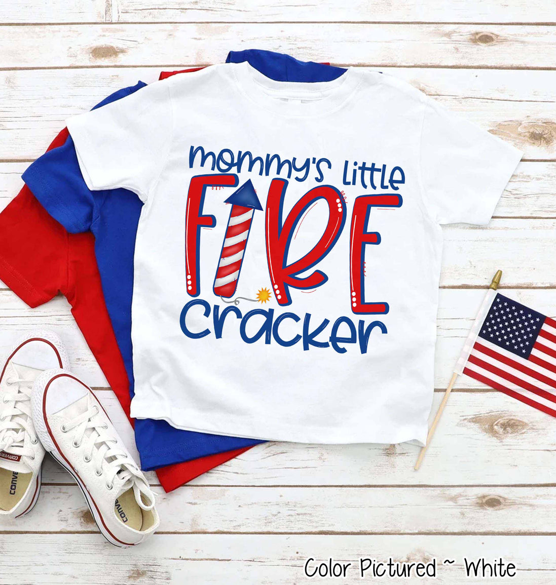 Mommy's Little Firecracker Patriotic Tee