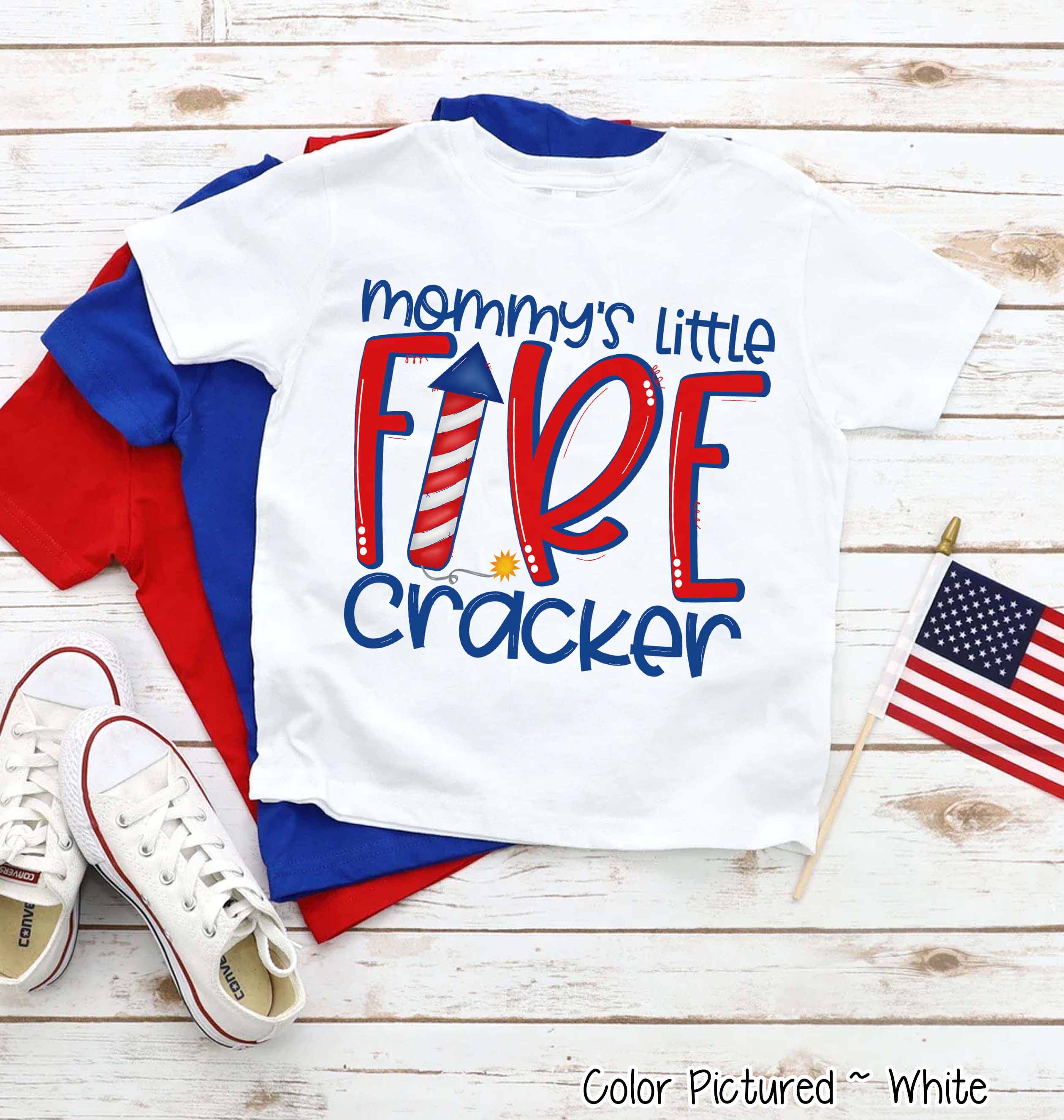 Mommy's Little Firecracker Patriotic Tee