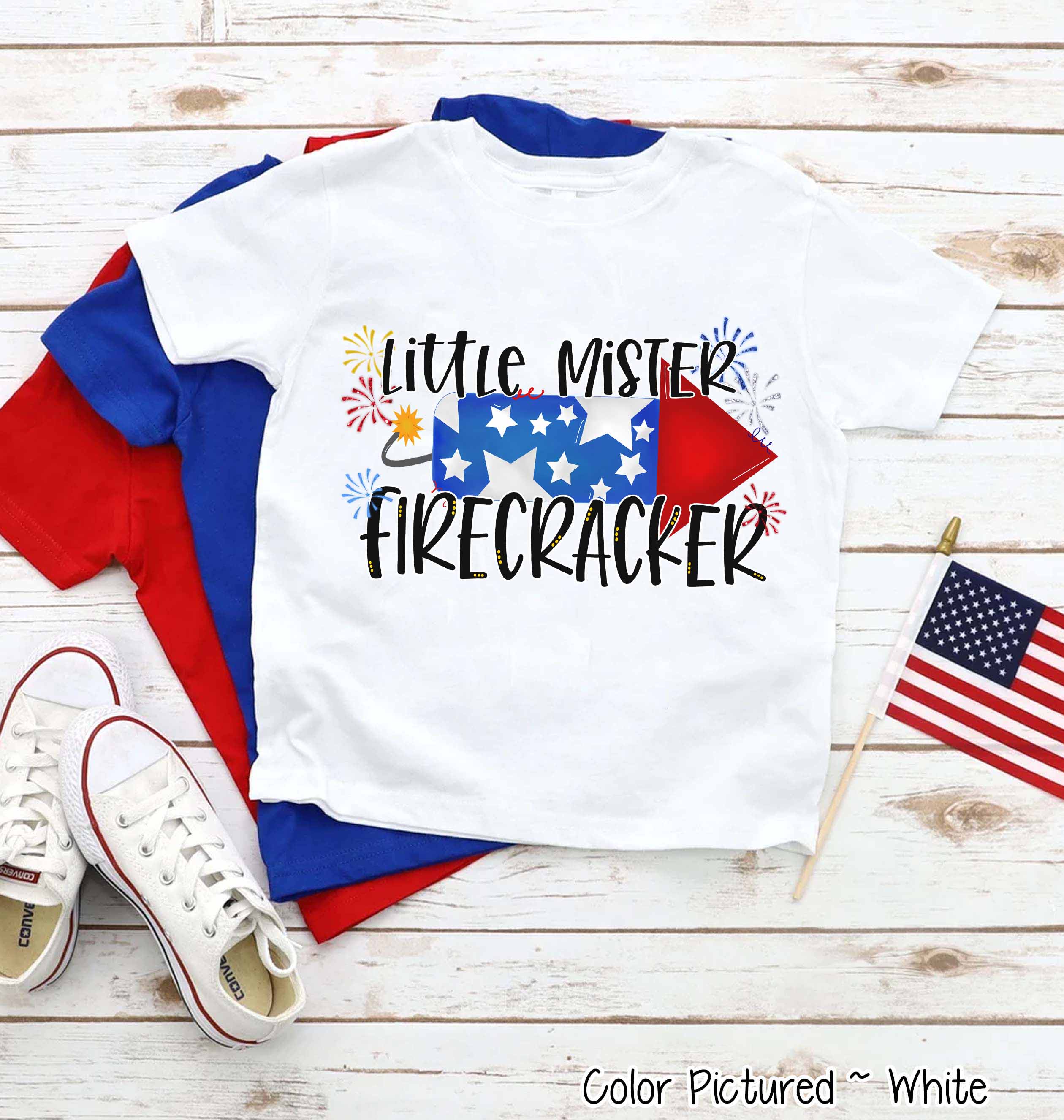 Little Mister Firecracker Patriotic Tee