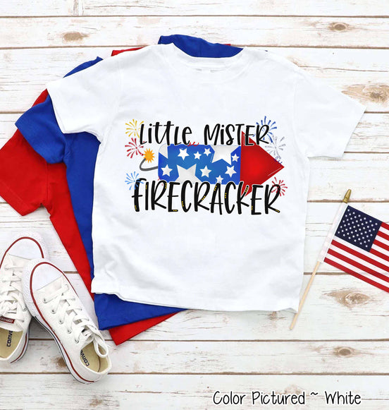 Little Mister Firecracker Patriotic Tee