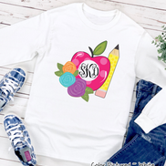 Monogram Apple Back to School Tee