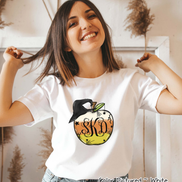 Monogramed Candy Corn Apple Halloween Teacher Tee
