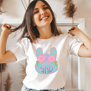 Monogram Polka Dot Bunny Head Easter Tee