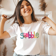 Pink, Purple, Turquoise Gobble with Turkey Tee