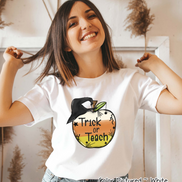 Trick or Teach Candy Corn Apple Halloween Teacher Shirt