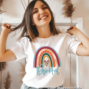 Thankful Fall Rainbow Monogram Tee