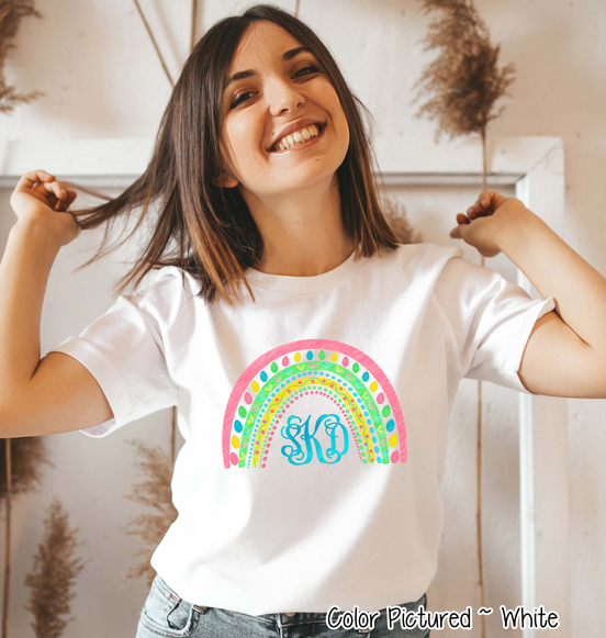 Monogram Easter Rainbow Tee