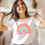Monogram Happy Easter Rainbow Tee