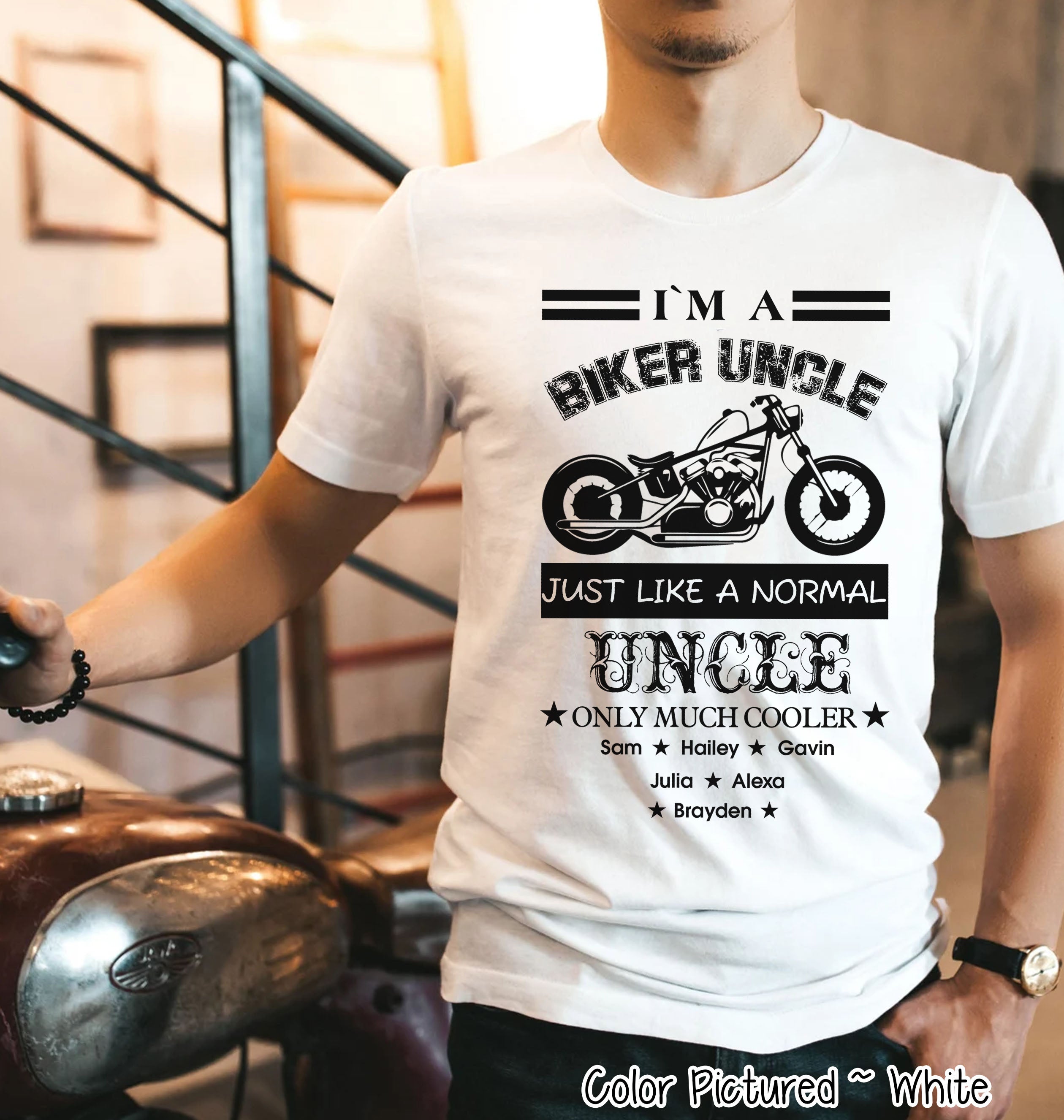 Custom Dad-Father-Papa-Grandpa Biker Tee