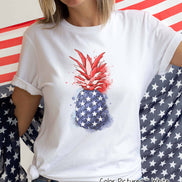 Pinapple Watercolor Patriotic Tee