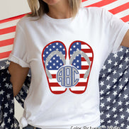Patriotic Flip Flops Monogram Tee