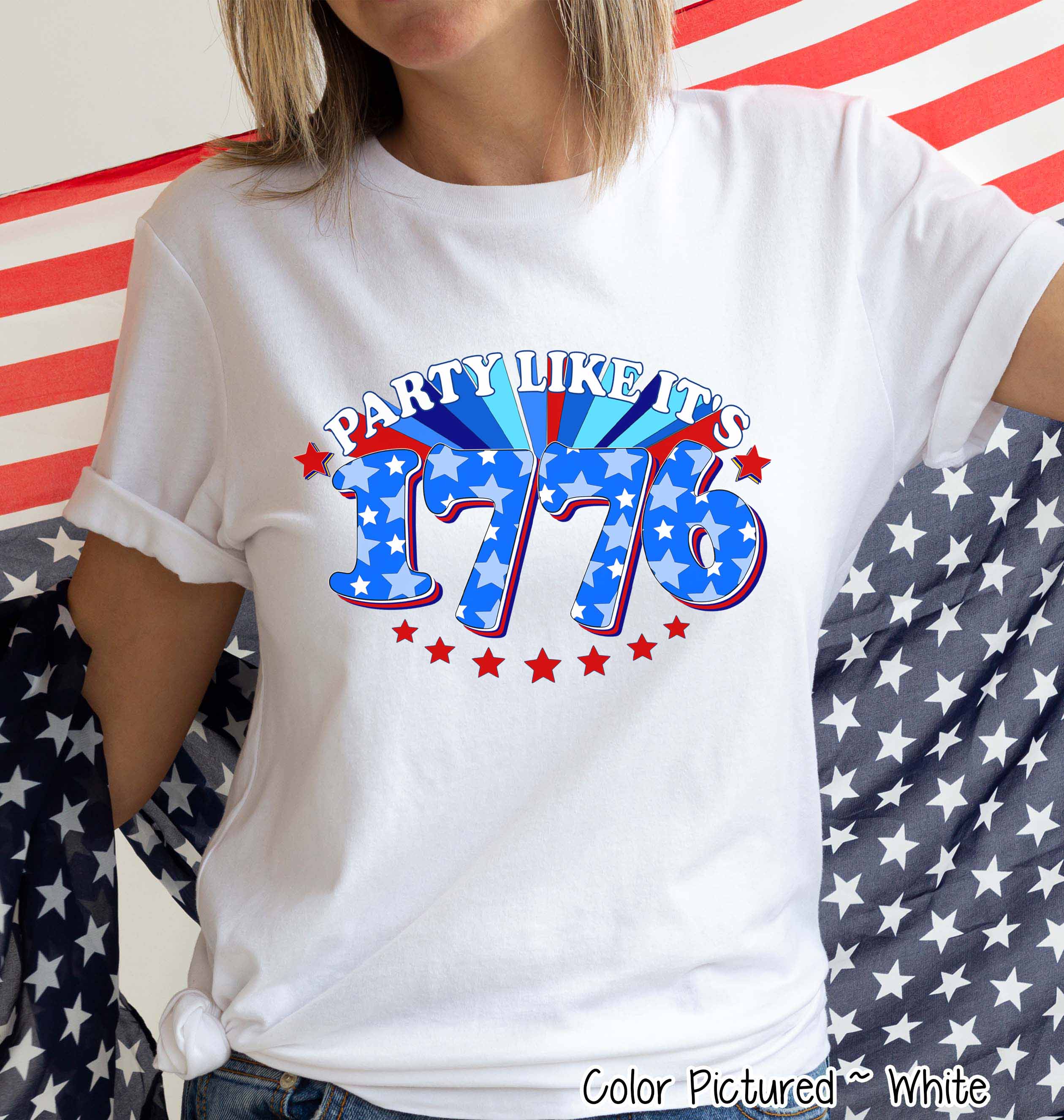 Party Like its 1776 Leopard Patriotic Tee