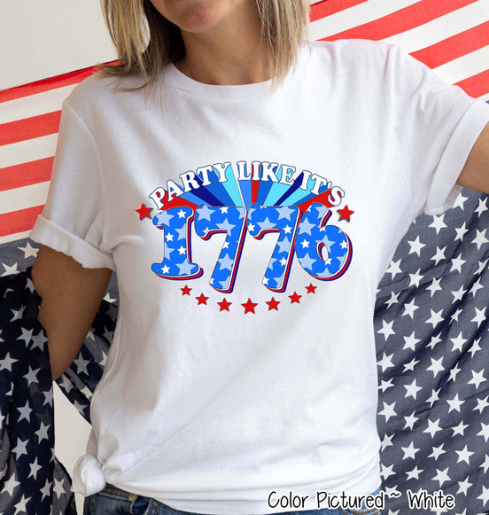 Party Like its 1776 Leopard Patriotic Tee