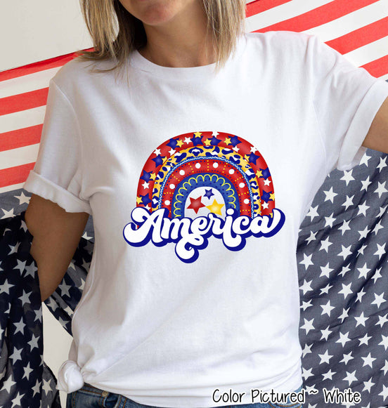America Rainbow Tee