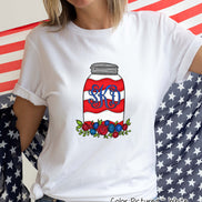 Patriotic Mason Jar Monogram Tee