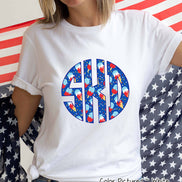 Big Monogram Patriotic Ice Cream Tee