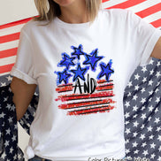 Stars & Stripes Watercolor Patriotic Tee