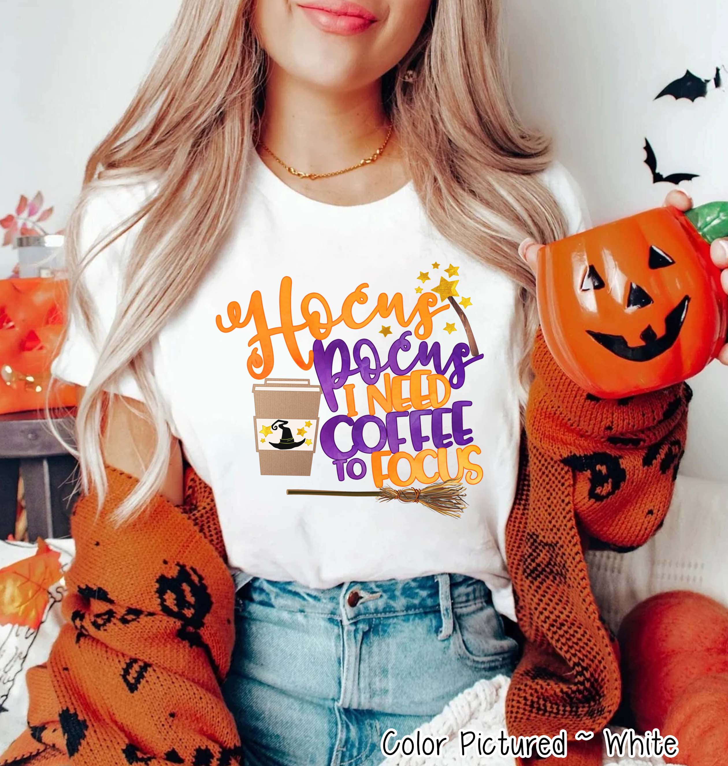 Hocus Pocus I need Coffee To Focus Halloween Tee