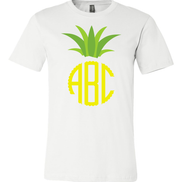 Pineapple BIG Monogram Tee - Too Cute Custom Designs