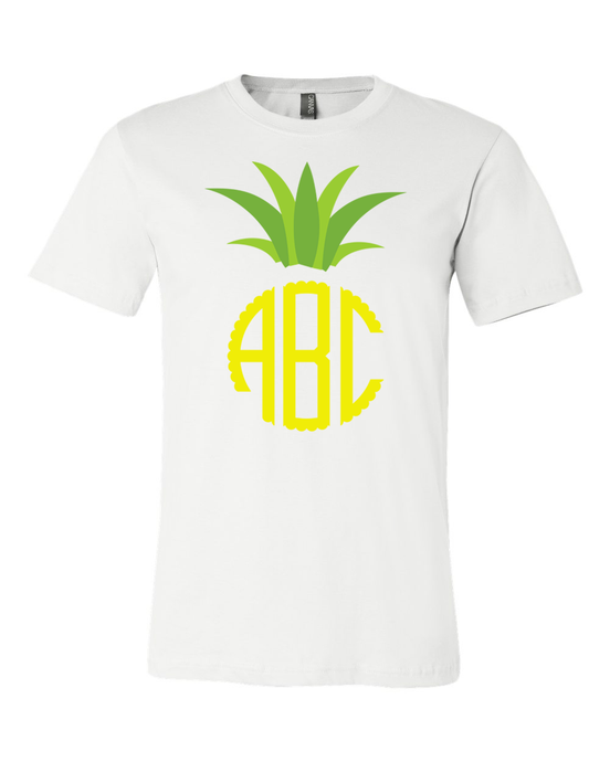 Pineapple BIG Monogram Tee - Too Cute Custom Designs
