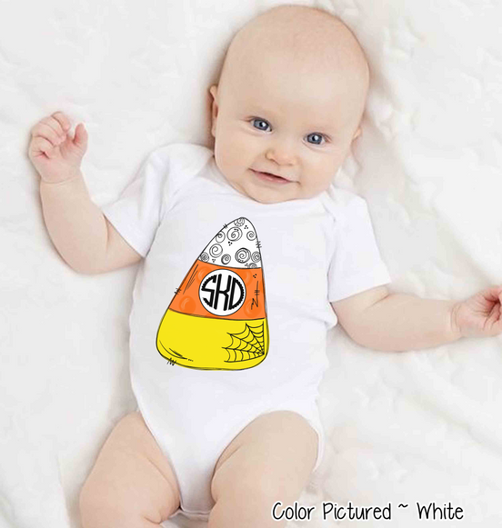 Monogrammed Candy Corn Graphic Tee ~ Youth Toddler Infant
