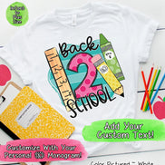 Monogram Back To School with Grade Tee