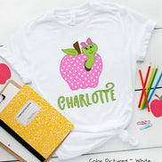 Personalized Pink Apple with Worm Tee