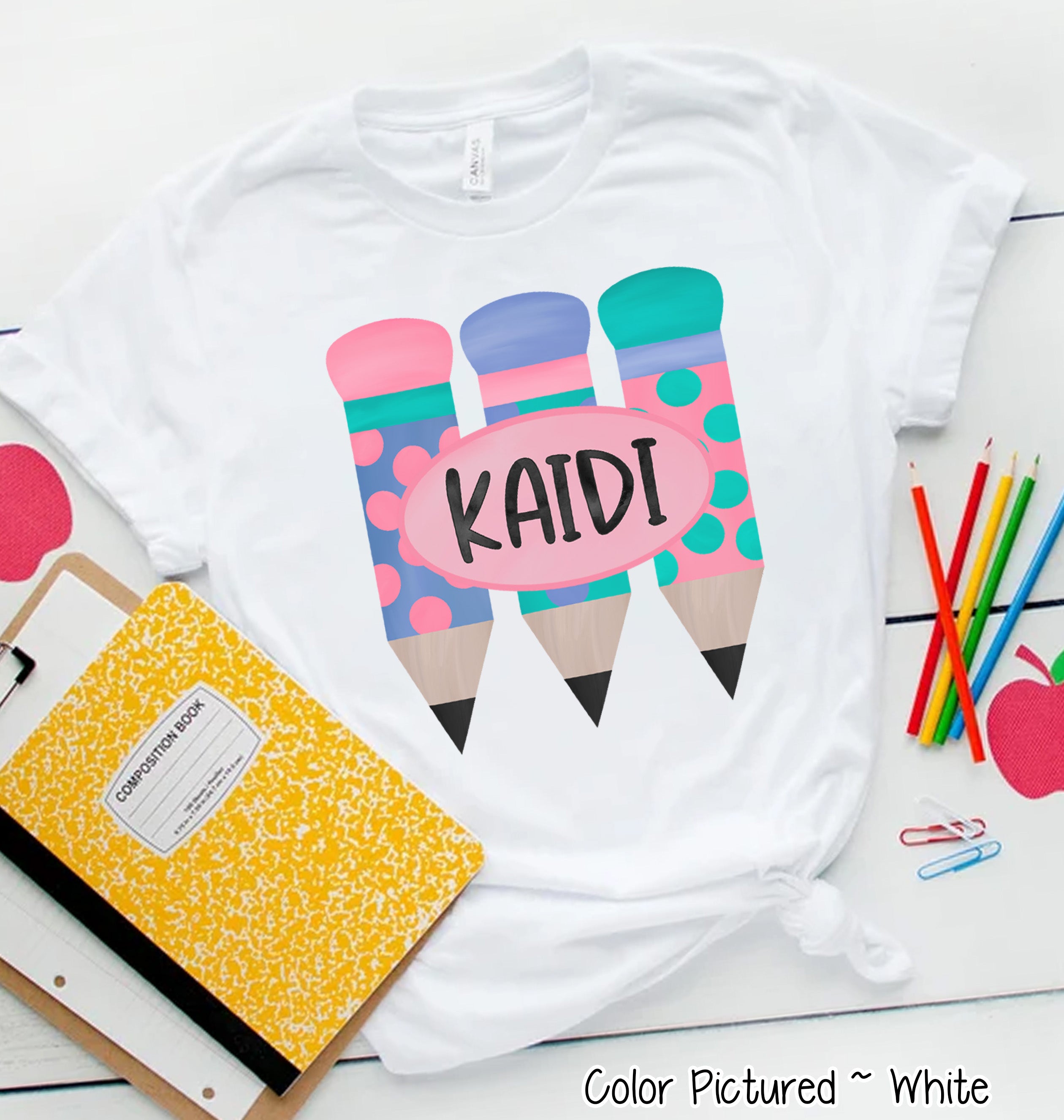 Personalized Pencil Trio Tee