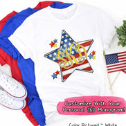 Patriotic Flag Star with Monogram Tee