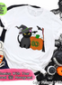 Monogram Black Cat & Pumpkin Halloween Tee