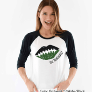 Custom Football Lips Graphic Raglan Tee
