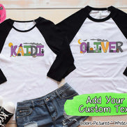 Personalized Doodle Letters  Halloween Raglan Tee