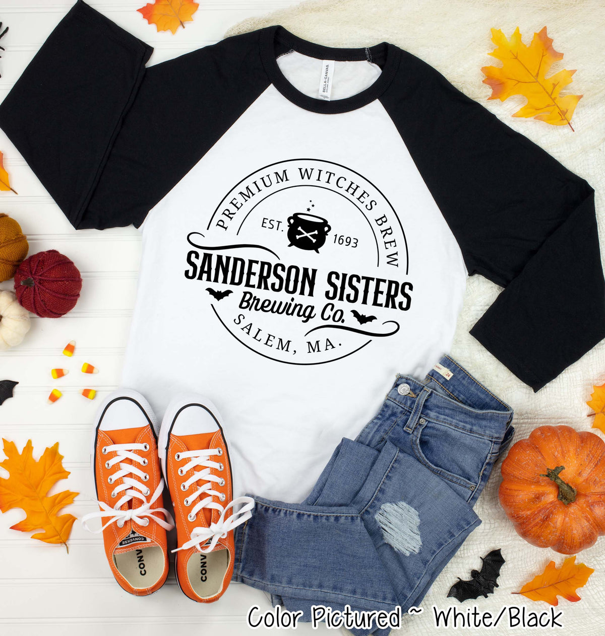 Sanderson Sisters Brewing Co Halloween Raglan Tee