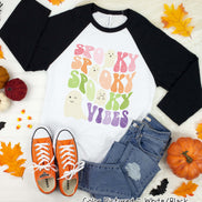 Retro Spooky Vibes Halloween Raglan Tee
