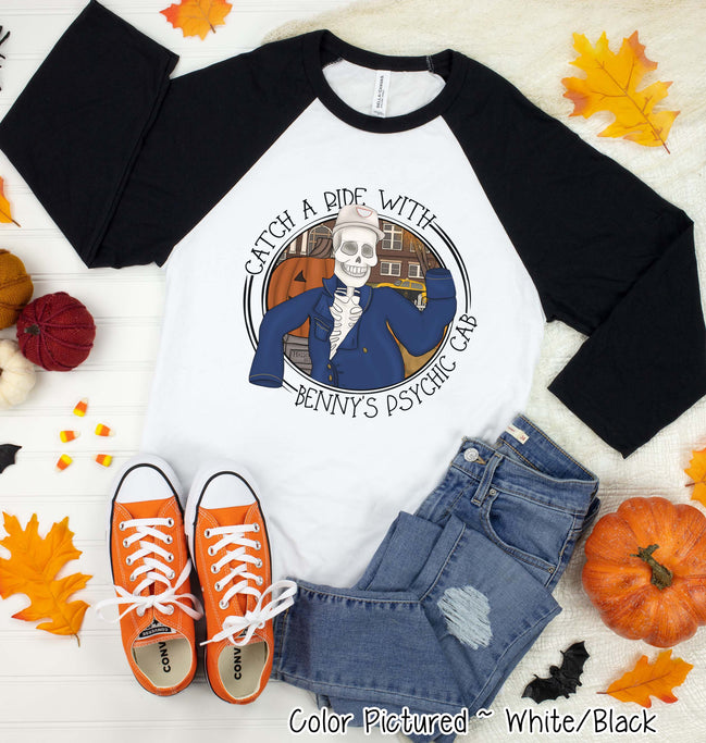 Catch A Ride with Benny Halloween Raglan Tee