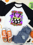 Double Trouble Witch Halloween Raglan Tee