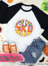Big Monogram Candy Corn Halloween Raglan Tee