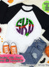 Big Monogram Beetle Halloween Raglan Tee
