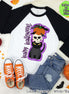 Happy Halloween Cat Pumpkin Halloween Raglan Tee