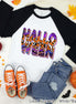 Swirl Leopard Halloween Raglan Tee
