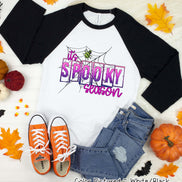 Spooky Season Spider Halloween Raglan Tee