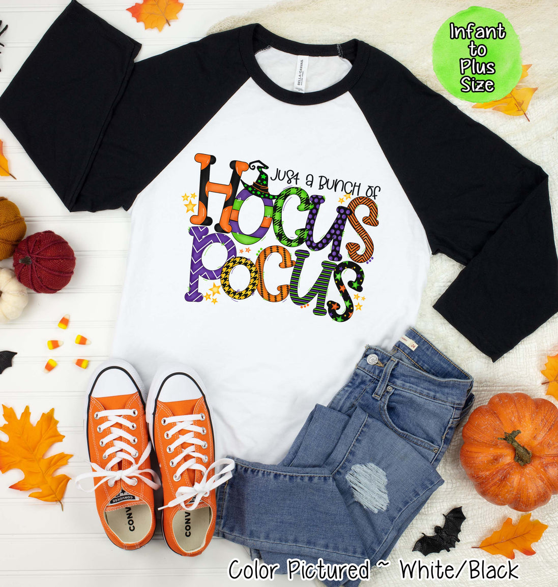 Just A Bunch of Hocus Pocus Halloween Raglan Tee