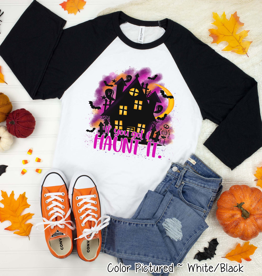 Haunt It Halloween Raglan Tee