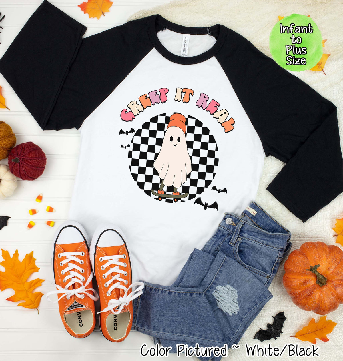 Creep It Real Halloween Raglan Tee
