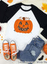 Leopard Pumpkin Halloween Raglan Tee