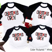 Buffalo Plaid Christmas Crew Family Raglan Tee