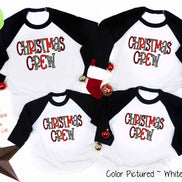 Buffalo Plaid & Leopard Print Christmas Crew Family Raglan